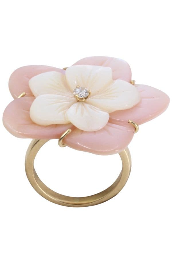 Bague Fleur Nacre et Diamant - photo 2