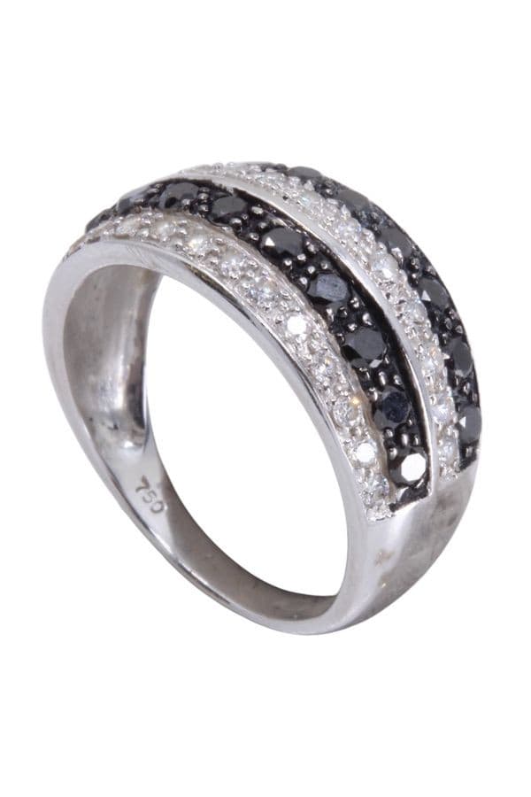 Bague Moderne Diamants Noirs et Blancs - photo 4