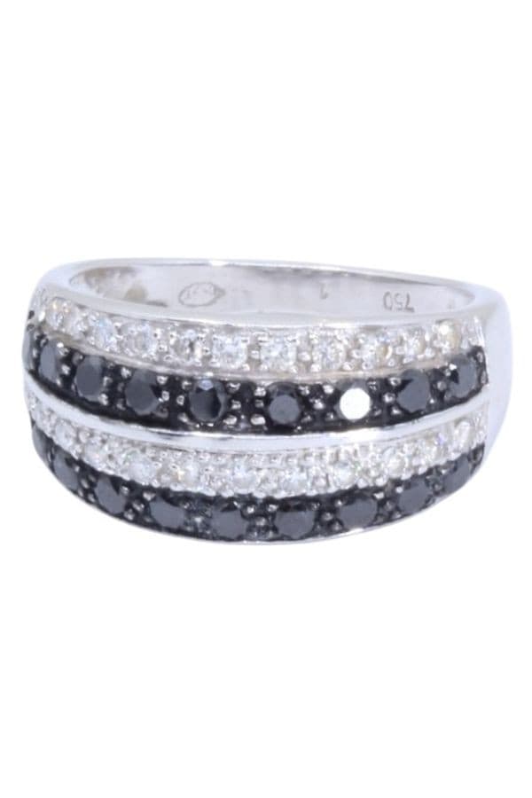 Bague Moderne Diamants Noirs et Blancs - photo 6