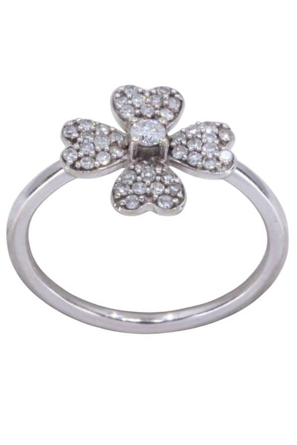 BAGUE TRÈFLE DIAMANTS, photo 2 sur 3