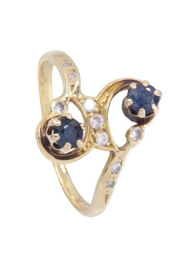 Bague Toi et Moi Saphirs et Diamants - photo 5