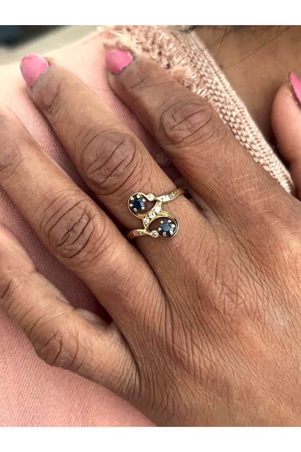 Bague Toi et Moi Saphirs et Diamants - photo 2