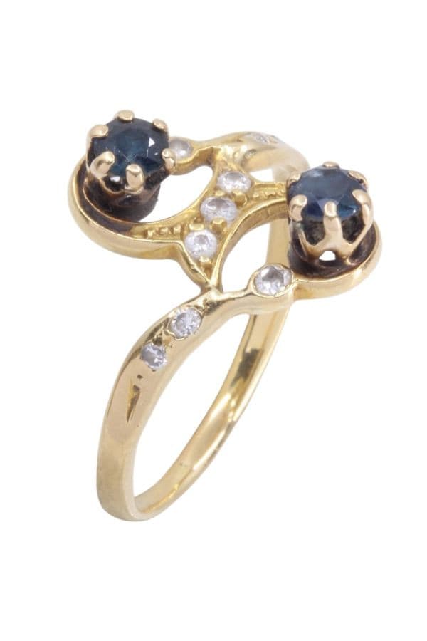 Bague Toi et Moi Saphirs et Diamants - photo 3