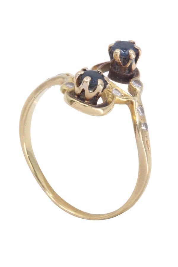 Bague Toi et Moi Saphirs et Diamants - photo 4