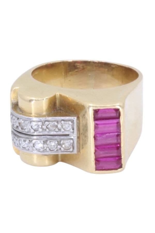 Bague Tank Rubis et Diamants - photo 6