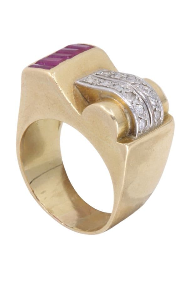 Bague Tank Rubis et Diamants - photo 4