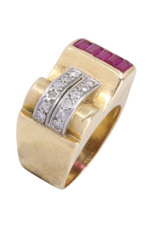 Bague Tank Rubis et Diamants - photo 3