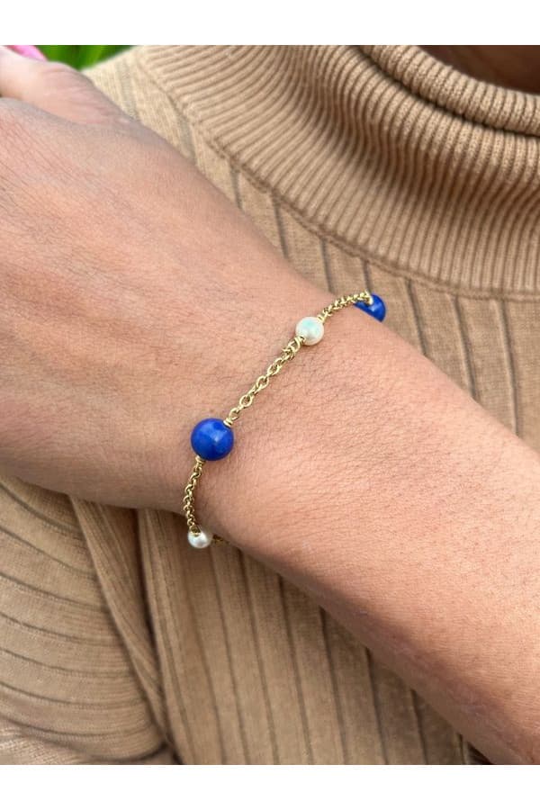 Bracelet Perles et Lapis Lazuli - photo 2
