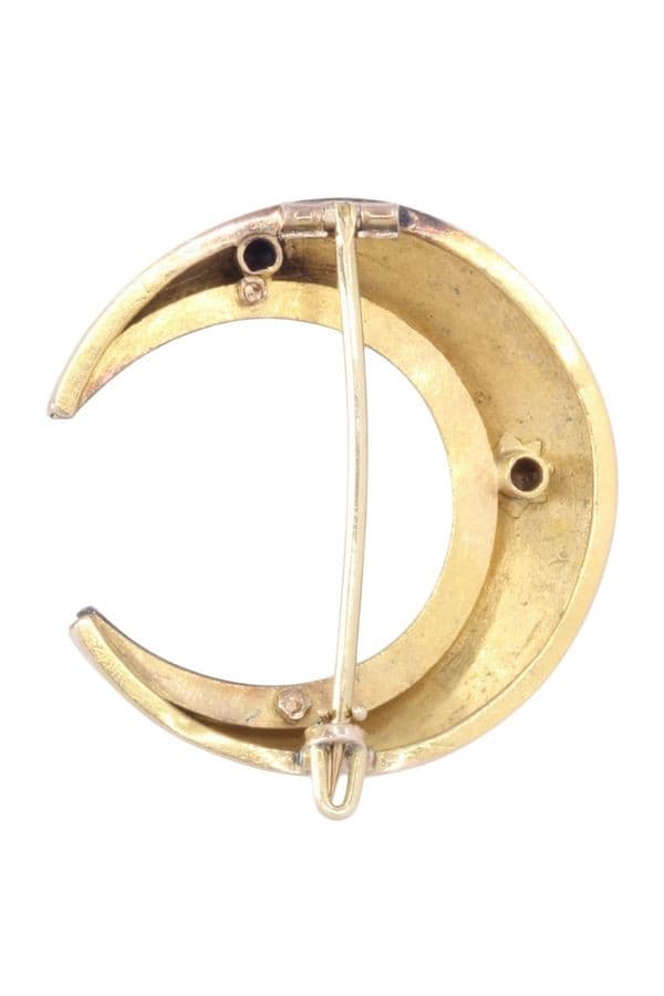Broche Lune Ancienne Diamants - photo 3