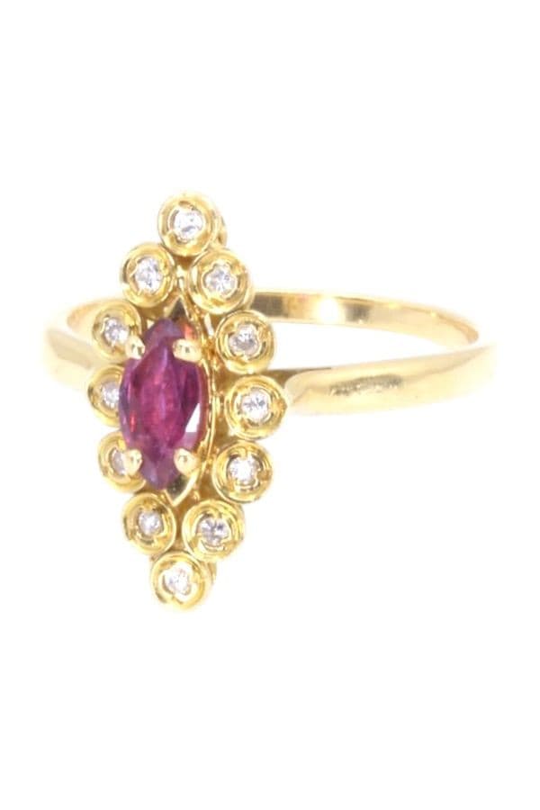 Bague Marquise Rubis Diamants - photo 6