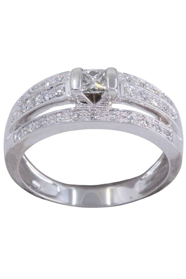 BAGUE MODERNE DIAMANTS, photo 2 sur 3