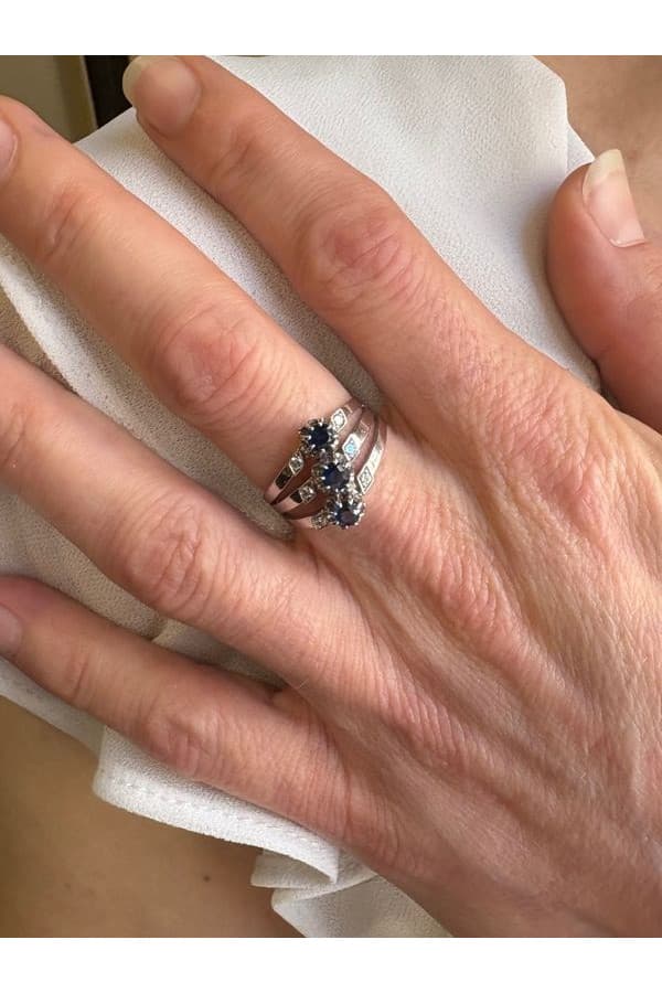 Bague Moderne Saphirs et Diamants - photo 2
