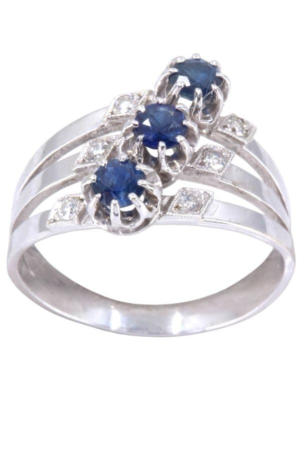 Bague Moderne Saphirs et Diamants