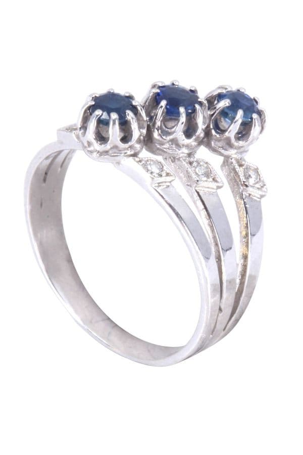 Bague Moderne Saphirs et Diamants - photo 4