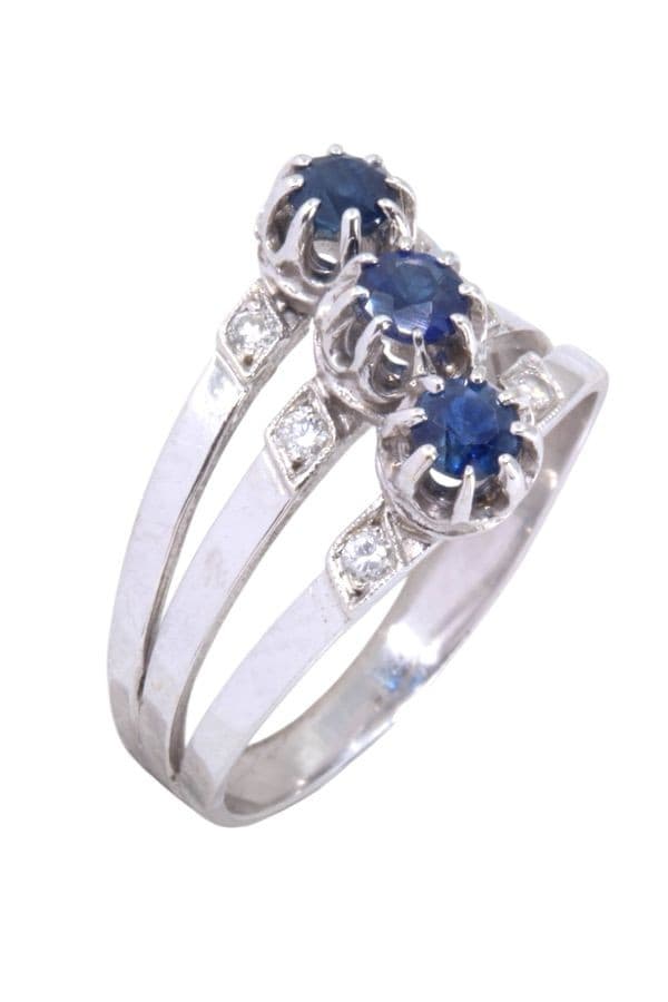 Bague Moderne Saphirs et Diamants - photo 3