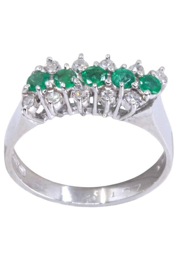 BAGUE ÉMERAUDE ET DIAMANTS, photo 2 sur 3