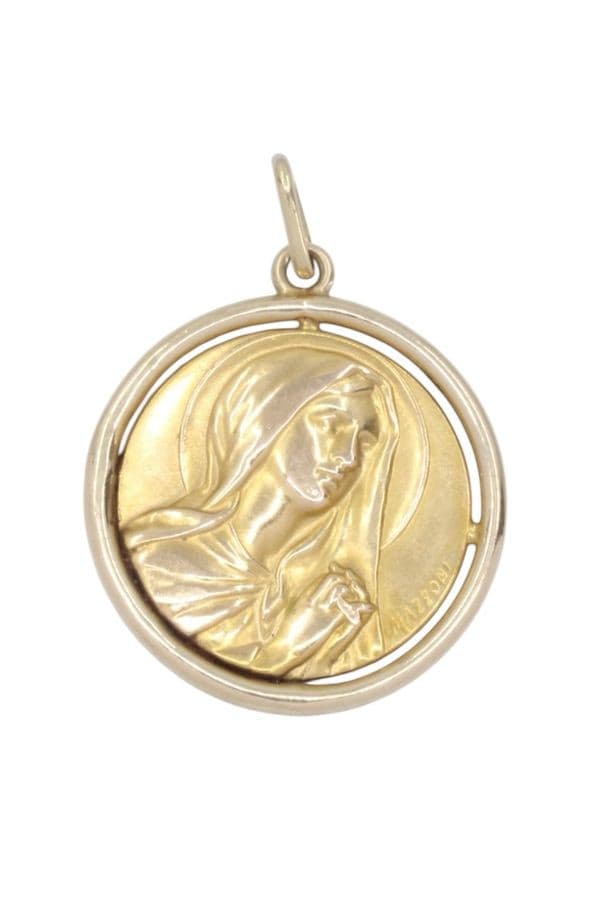 Médaille Vierge Signée Mazzoni