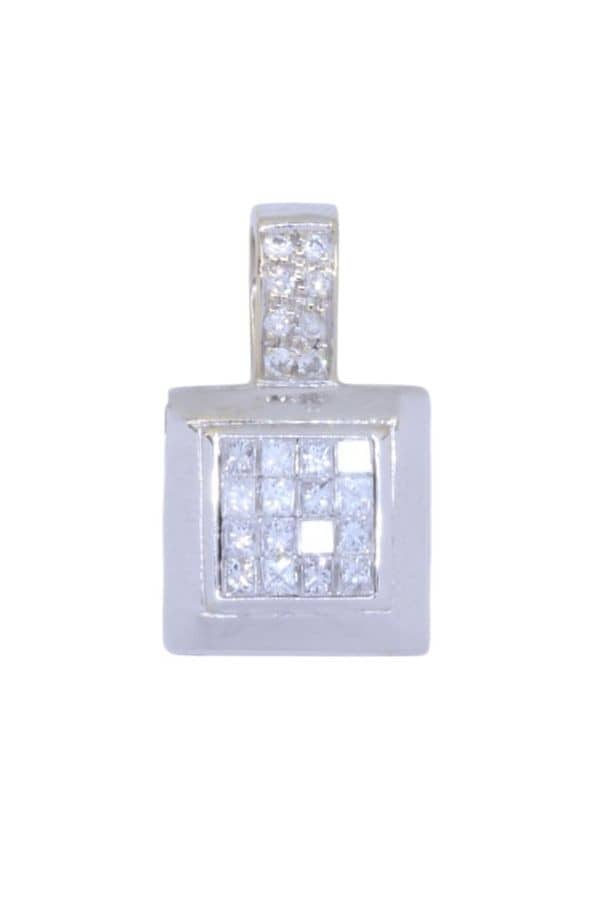 PENDENTIF MODERNE DIAMANTS, photo 2 sur 3