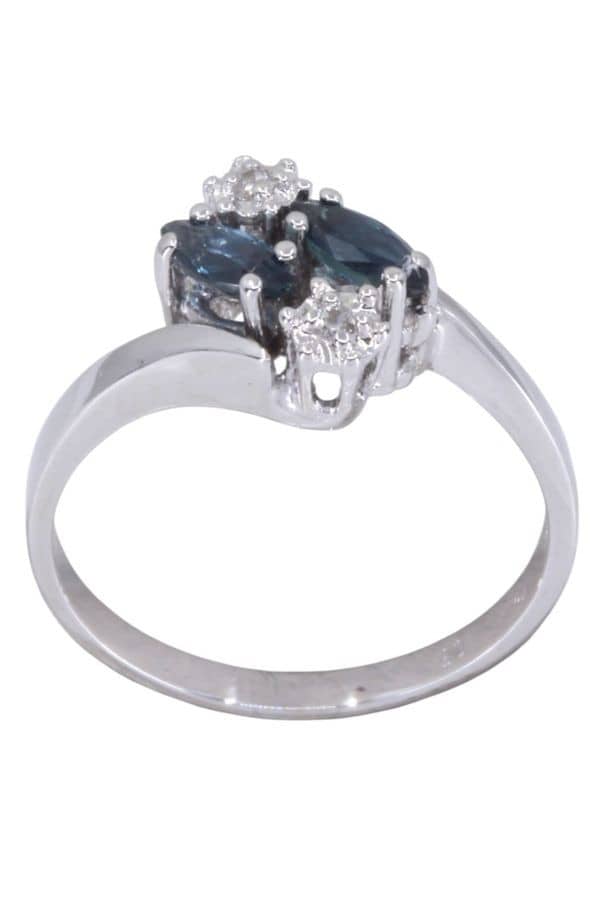 BAGUE MODERNE SAPHIRS ET DIAMANTS, photo 2 sur 3