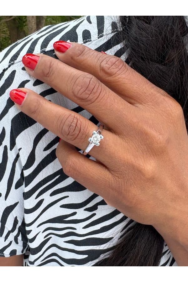 Solitaire Moderne Diamant 0.40 Carat - photo 2