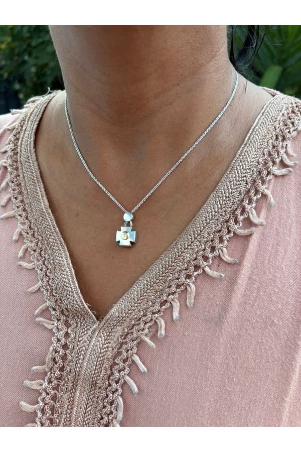 Collier Croix Moderne Diamant - photo 2