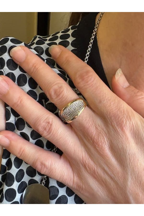 Bague Moderne Pavage Diamants - photo 2