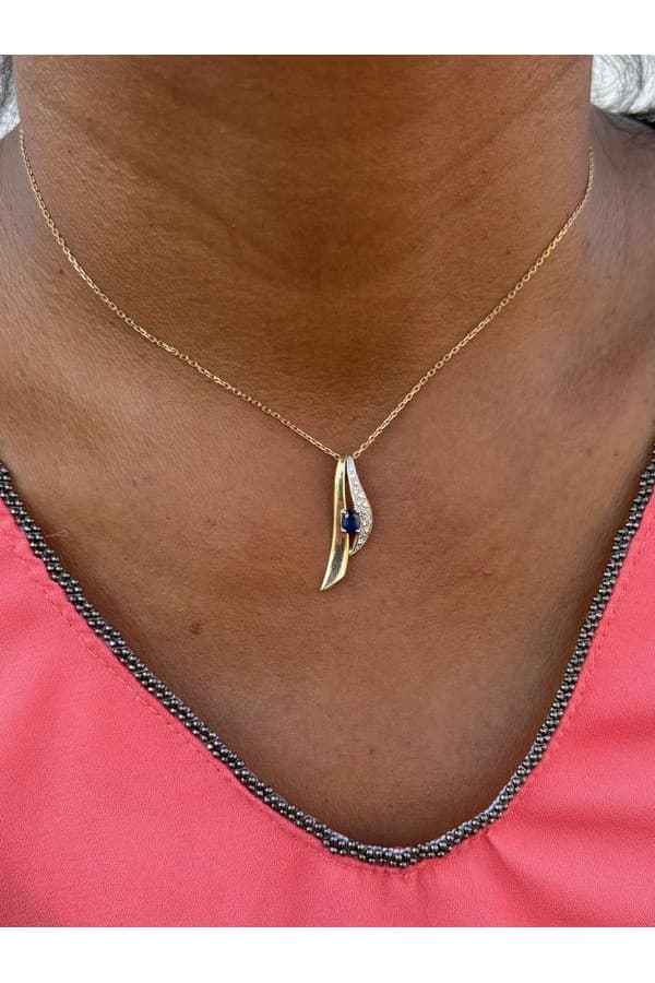 Pendentif Saphir et Diamants - photo 2