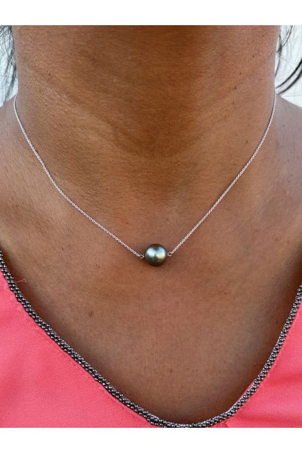 Collier Perle Grise - photo 2