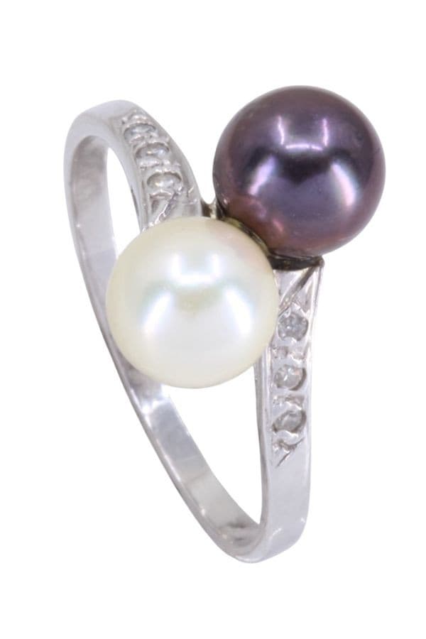 Bague Toi et Moi Perles et Diamants - photo 5