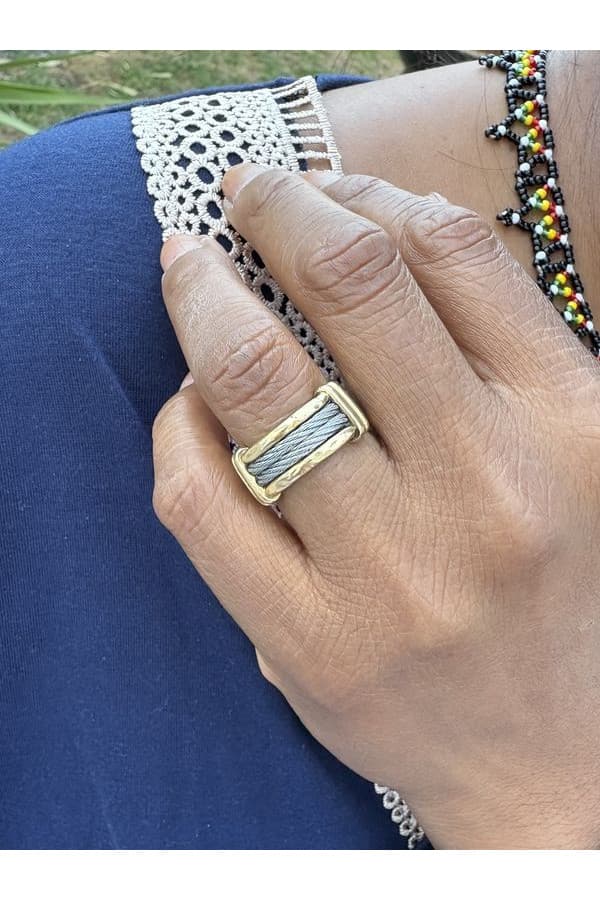 Bague Cable Or/acier - photo 2