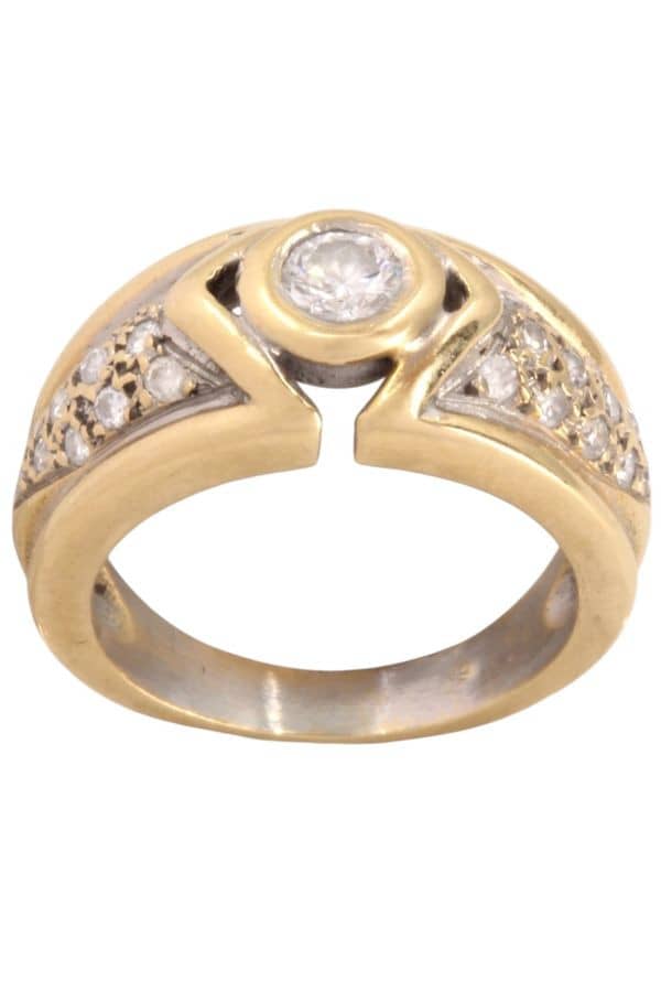 BAGUE 2 ORS DIAMANTS, photo 2 sur 3