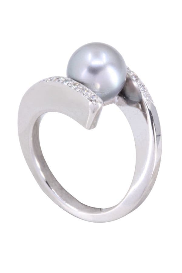 Bague Moderne Perle Grise - photo 4
