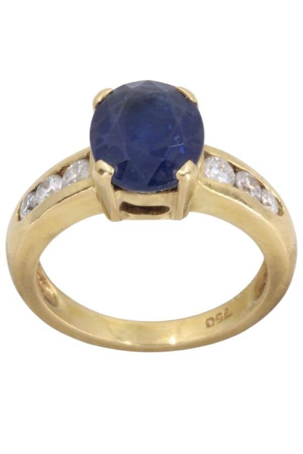 BAGUE SAPHIR ET DIAMANTS, photo 2 sur 3