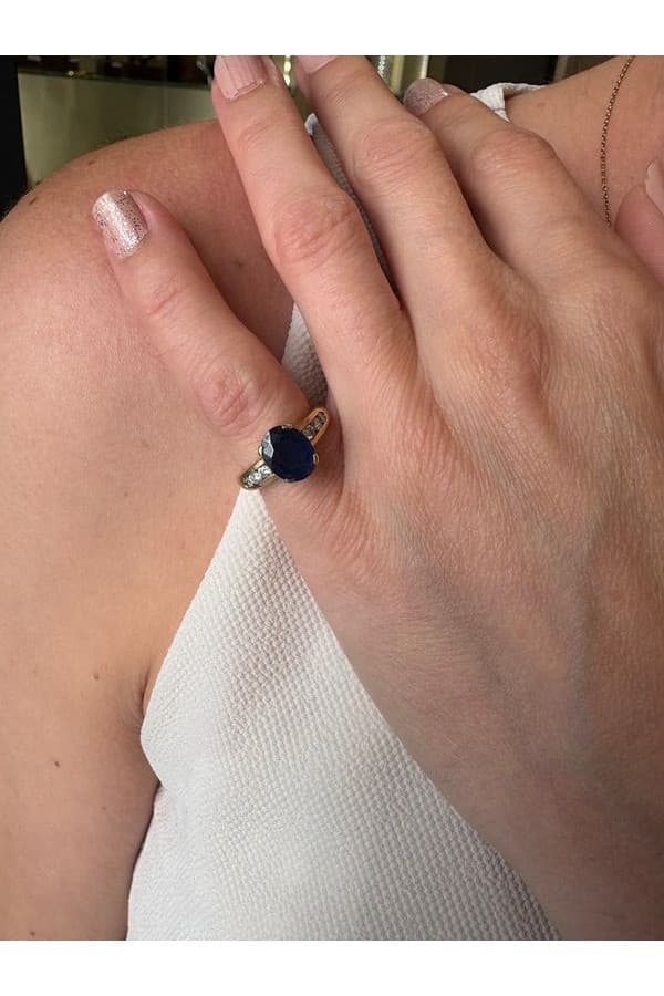 Bague Saphir et Diamants - photo 2