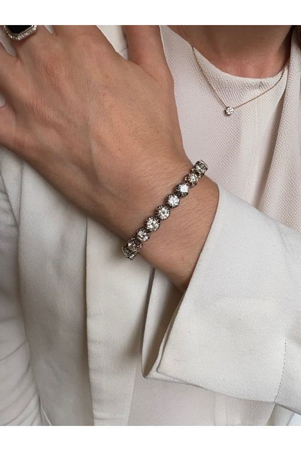 Bracelet Ligne Diamants Ancien - photo 2