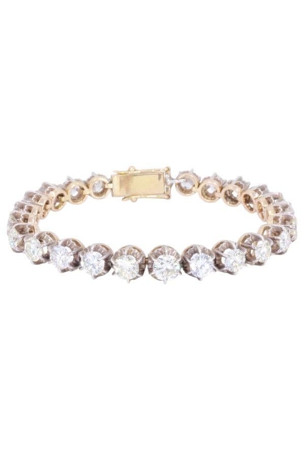 Bracelet Ligne Diamants Ancien