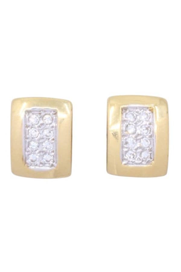 BOUCLES D'OREILLES MODERNES DIAMANTS, photo 2 sur 3
