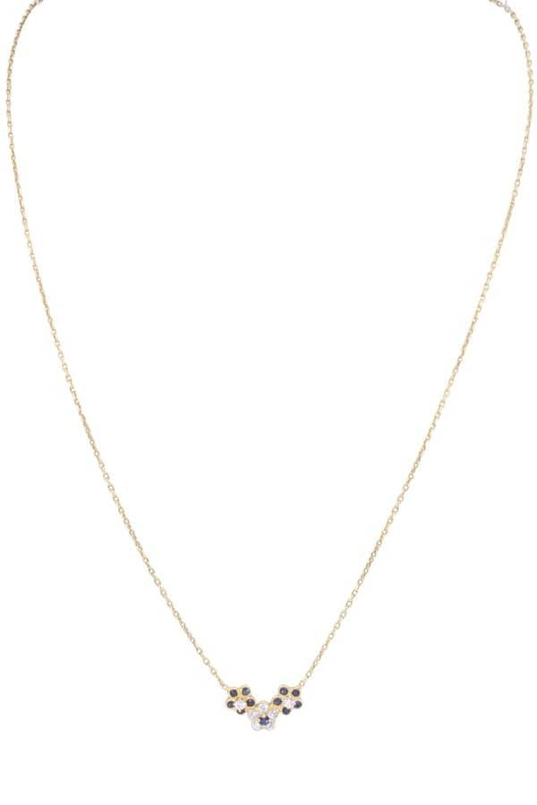 COLLIER FLEURS SAPHIRS, photo 2 sur 3
