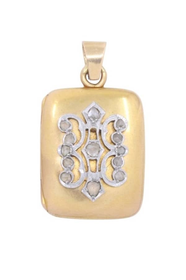PENDENTIF OUVRANT ART-NOUVEAU DIAMANTS, photo 2 sur 3