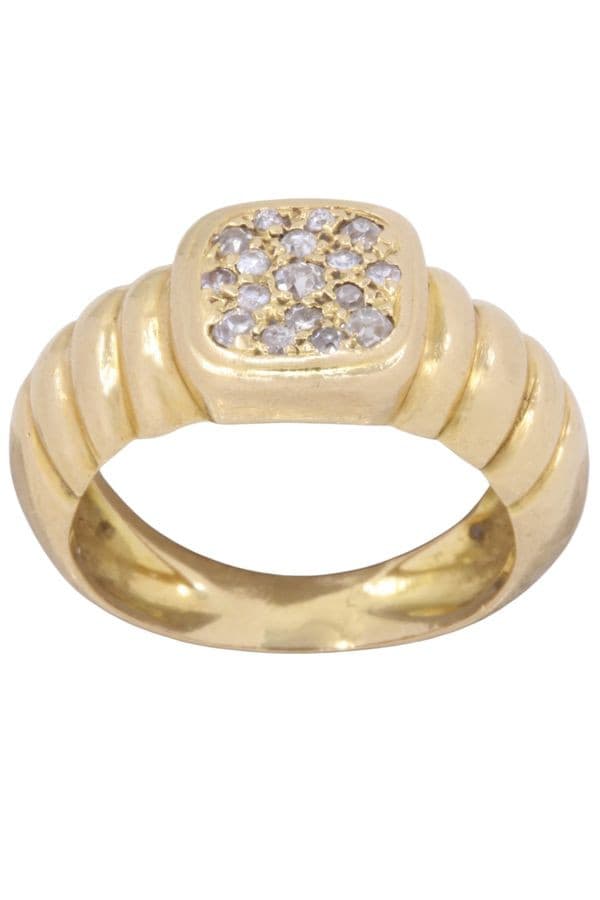 Chevalière Godron Diamants