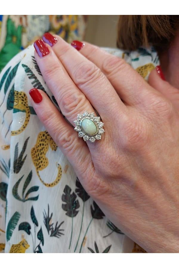 Bague Opale et Diamants - photo 2
