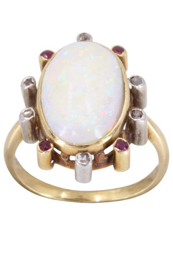 BAGUE OPALE ANCIENNE, photo 2 sur 3
