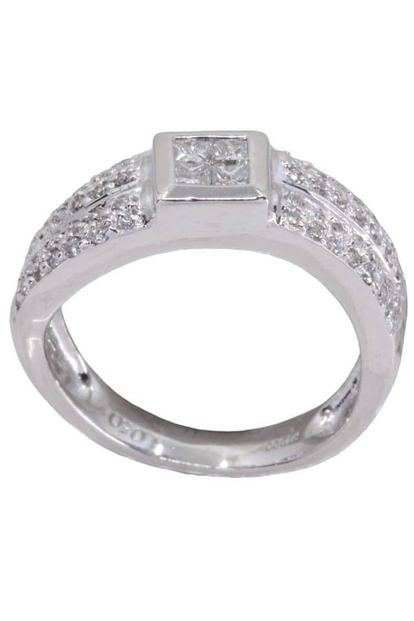 BAGUE PLATINE ET DIAMANTS, photo 2 sur 3