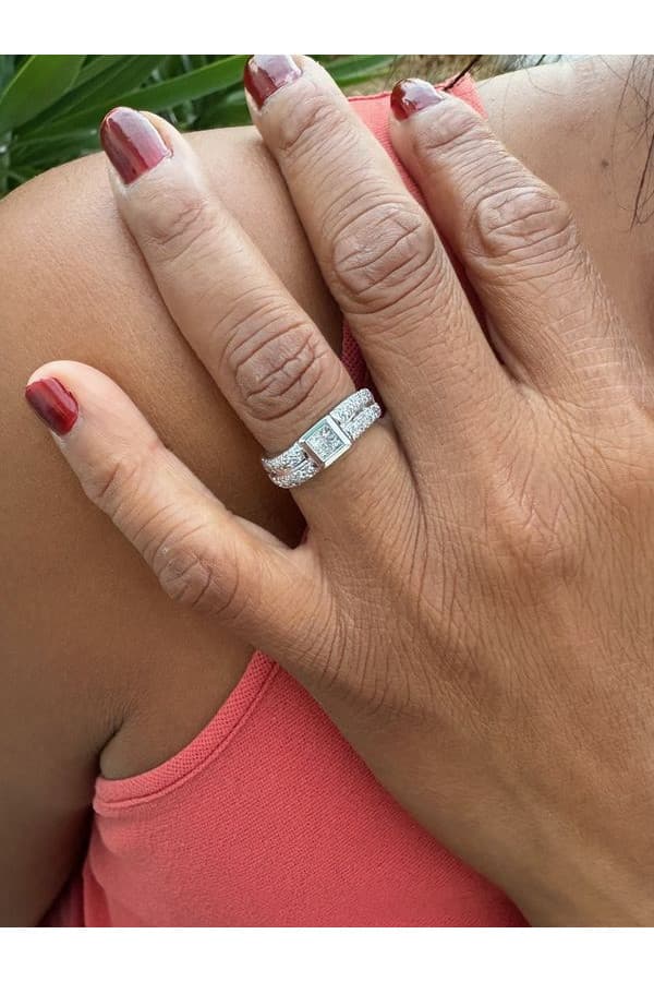 Bague Platine et Diamants - photo 2