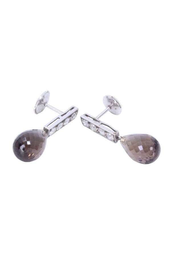 Boucles d'Oreilles Quartz et Diamants - photo 3