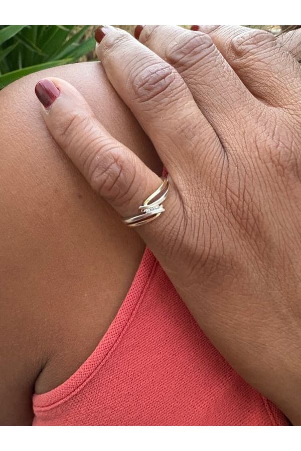 Bague Moderne 2 Ors Diamants - photo 2