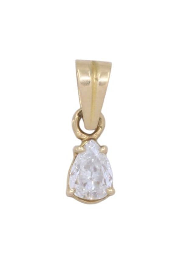 PENDENTIF DIAMANT GOUTTE 0.40 CARAT, photo 2 sur 3