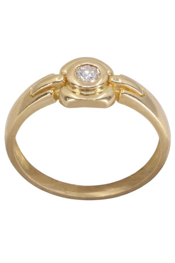BAGUE SOLITAIRE SERTI CLOS, photo 2 sur 3