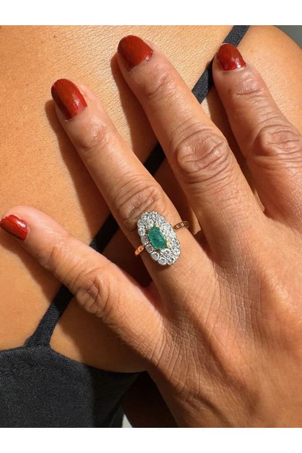 Bague Émeraude et Diamants - photo 2