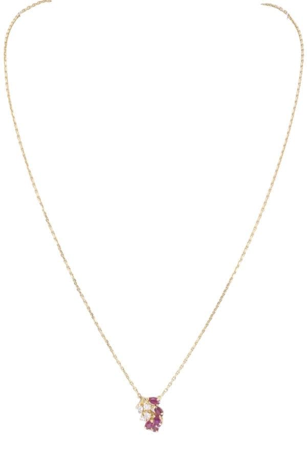 Collier Centre Rubis et Diamants